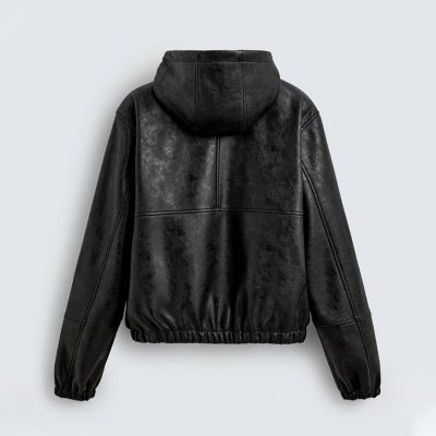 کاپشن چرم کلاهدار Zara کد 83